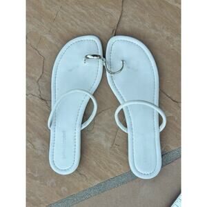 Jeffrey Campbell Womens Minimalist White Strap Toe Ring Sandal Sz 10